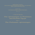 J. David Thomas - The epistrategos in Ptolemaic and Roman Egypt Part 1 The Ptolemaic epistrategos (Papyrologica Coloniensia, Book 6)